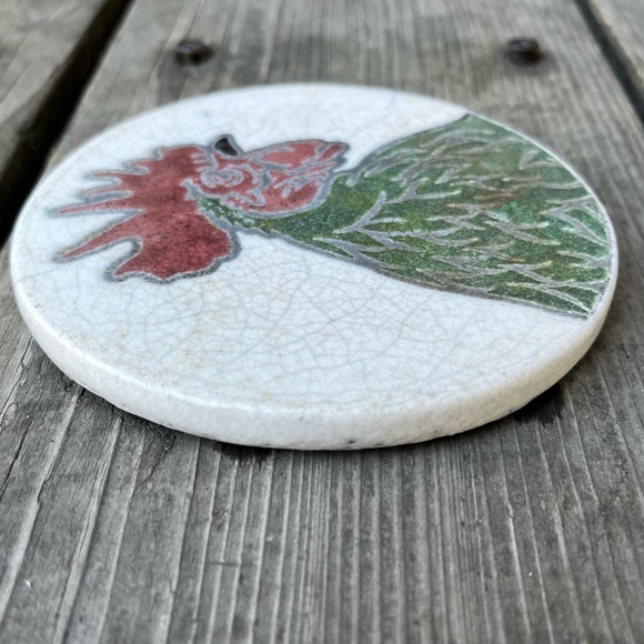 J. Dillon Handmade Ceramic Rooster Pottery Coaster - Picture 7 of 10